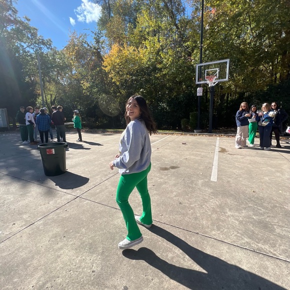 Altar'd State Emerald Ribbed Pants - Picture 4 of 4